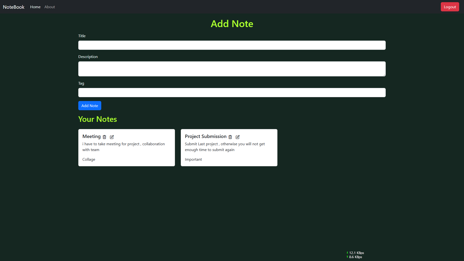 Notebook App